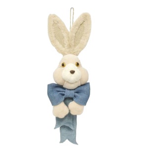Ships Free Over 35 in US - 19&quot; Burlap Easter Bunny Wreath Decor Kit - 3 Pieces (Blue) - HE710703