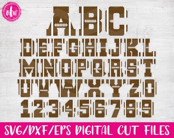 Football Letters & Numbers, SVG, DXF, EPS, Cut Files, Sports, Varsity, Vinyl, Winter, Silhouette, Cricut