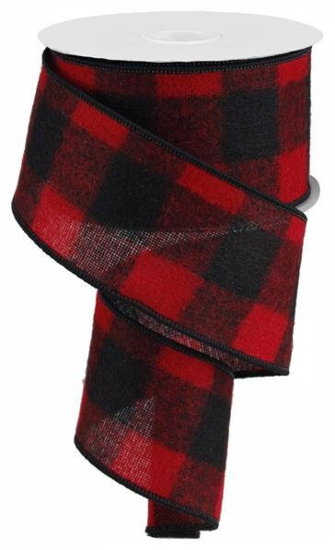 Ships Free Over 35 in US - Fuzzy Buffalo Plaid Check Wired Edge Ribbon ...