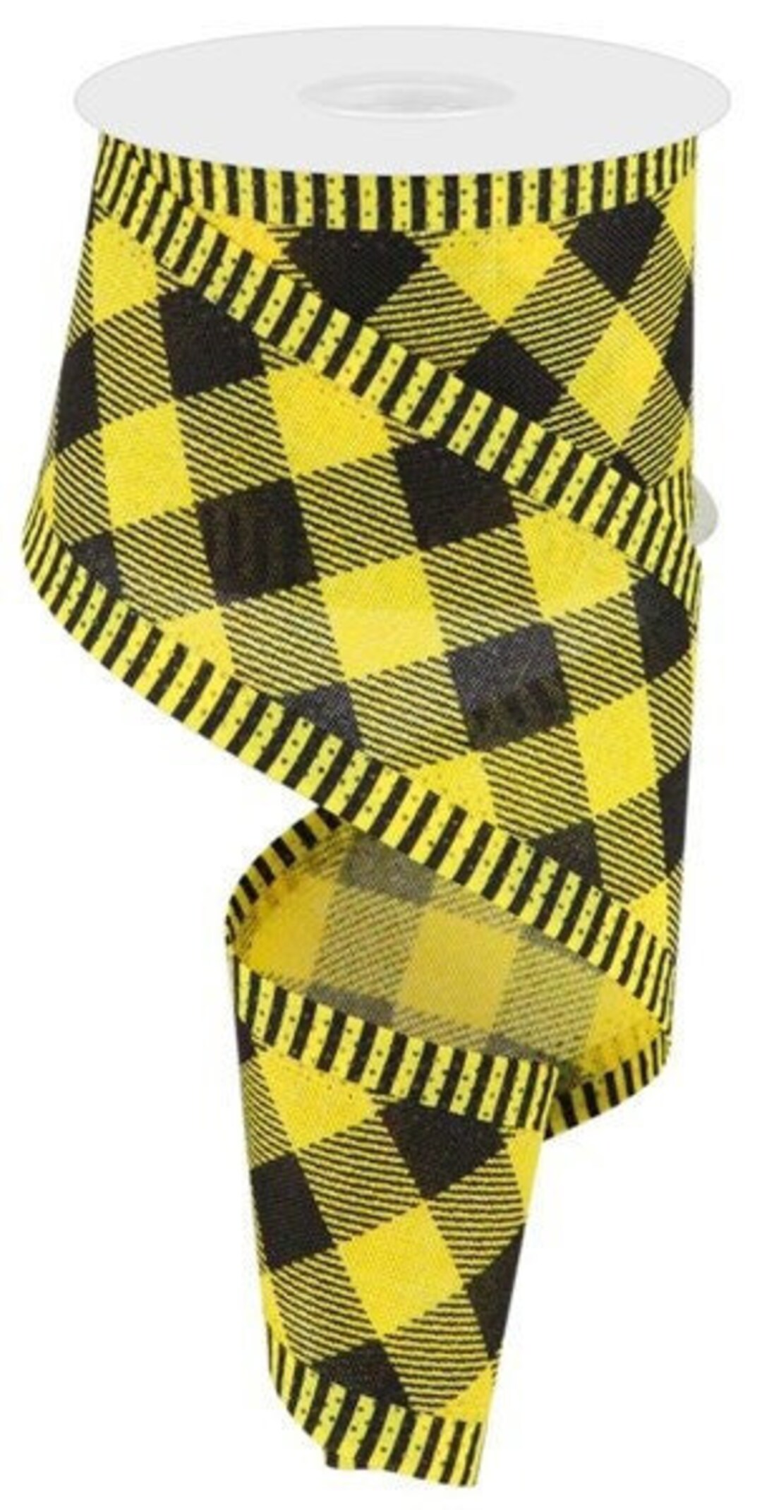 Ships Free Over 35 in US - Diagonal Check With Stripe Border Wired Edge ...