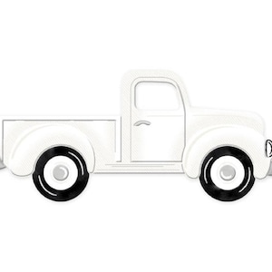 Ships Free Over 35 in US - Antique Truck Embossed Metal Sign - Wreath Attachment (White) - MD060227
