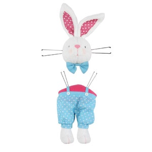 Ships Free Over 35 in US - 29&quot; Plush Easter Bunny Boy Wreath Decor Kit - HE7188