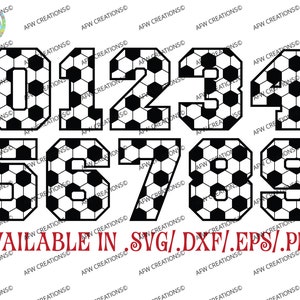Digital Cut Files, Soccer Numbers, SVG, DXF, EPS, Sports, Varsity, Fall, Autumn, Vinyl, Silhouette, Cricut