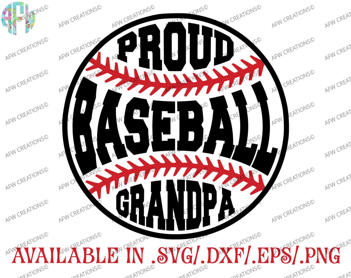 Digital Cut File Proud Baseball Grandpa SVG DXF EPS Etsy