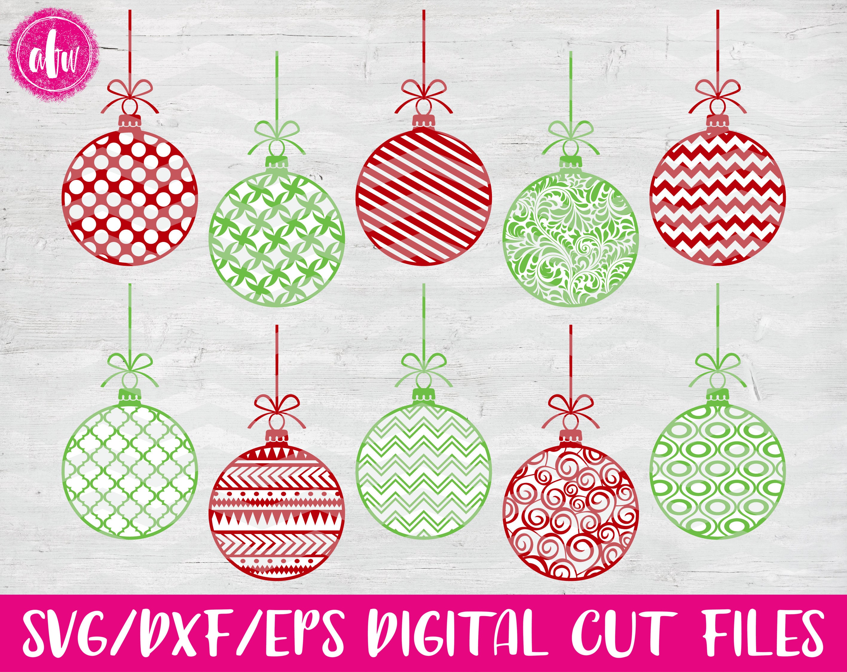 Download Pattern Christmas Ornaments SVG DXF EPS Cut Files Santa | Etsy