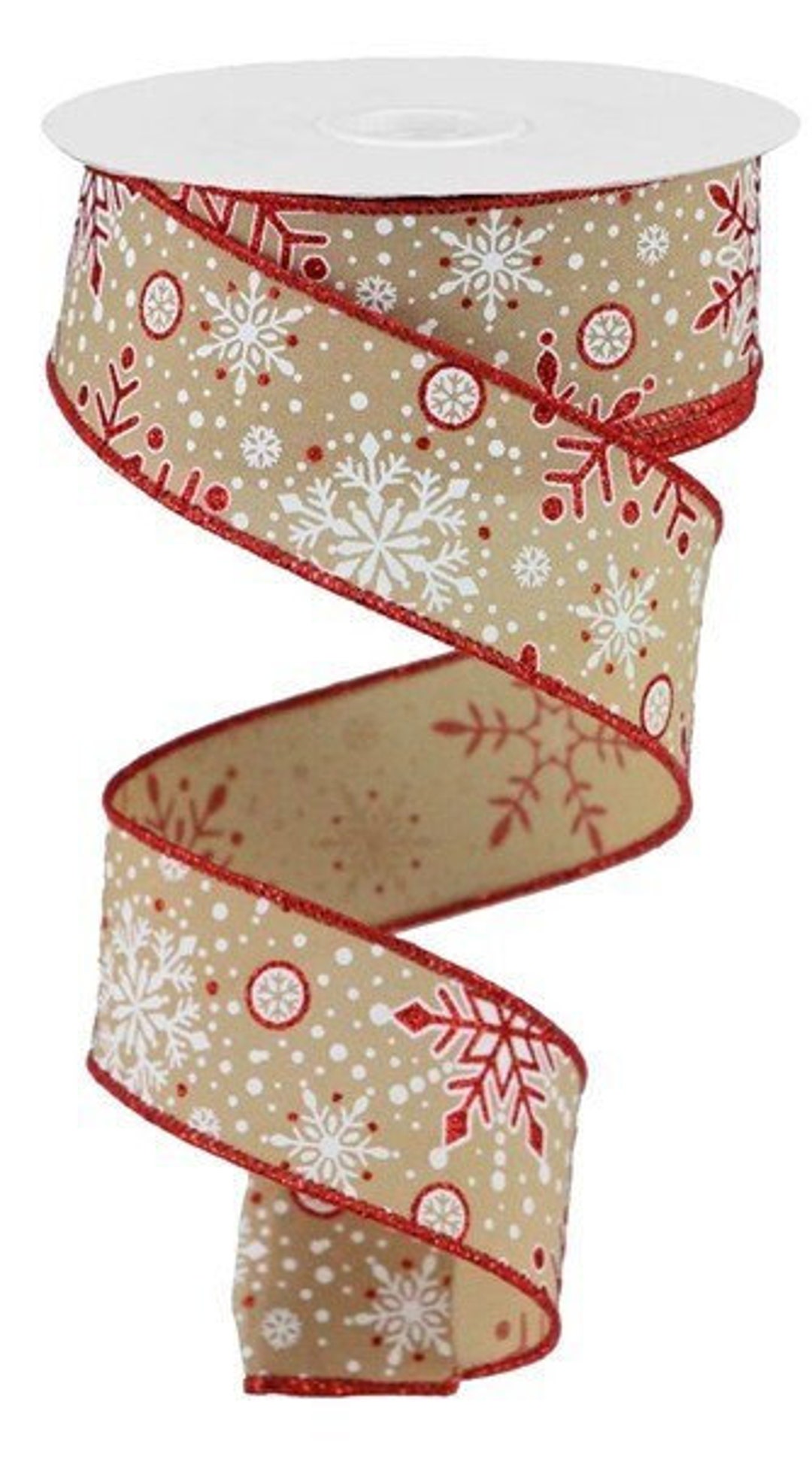Ships Free Over 35 in US Winter Snowflakes Wired Edge Ribbon 10 Yards ...