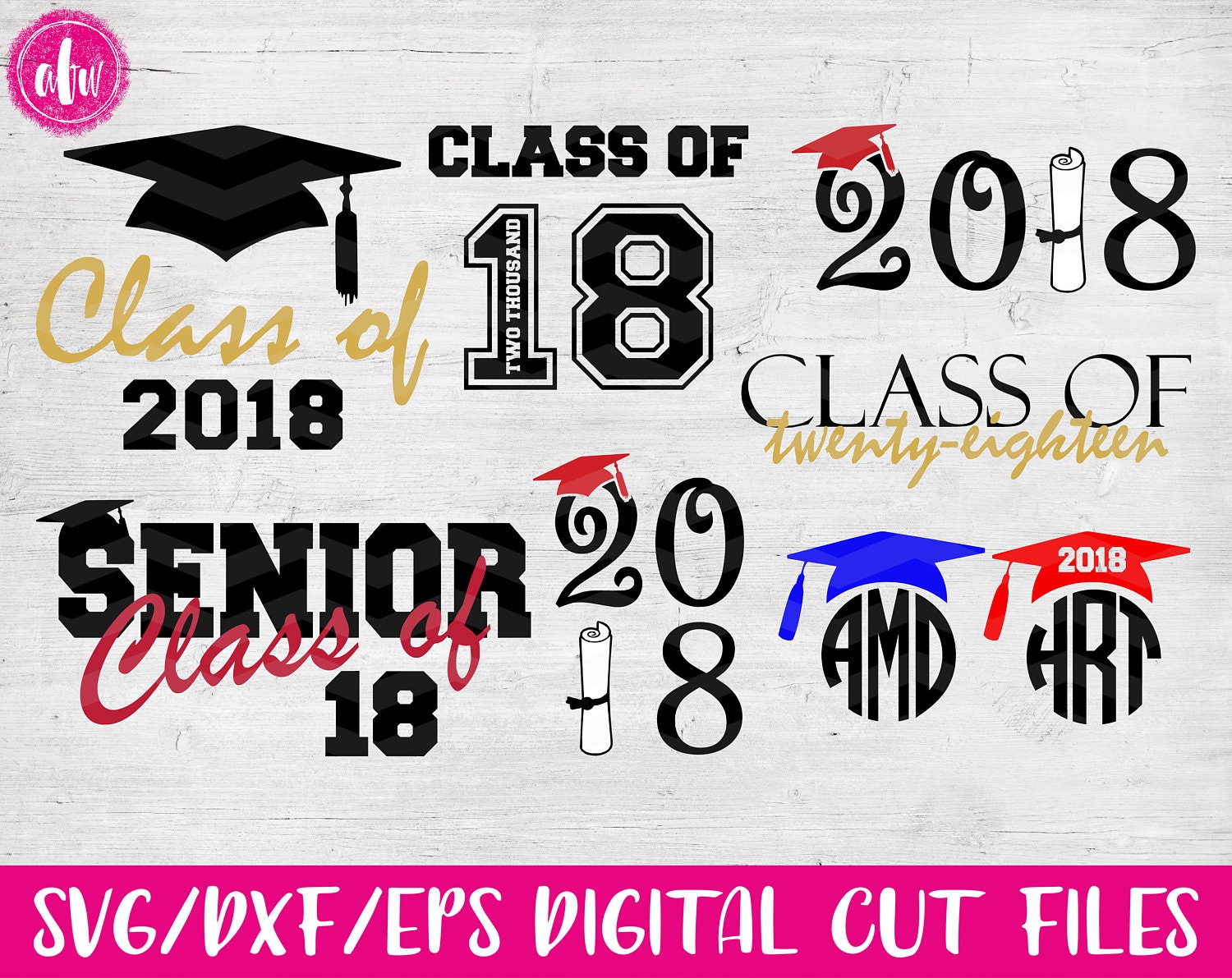 Download Graduation Bundle Class of 2018 SVG DXF EPS Cut Files | Etsy