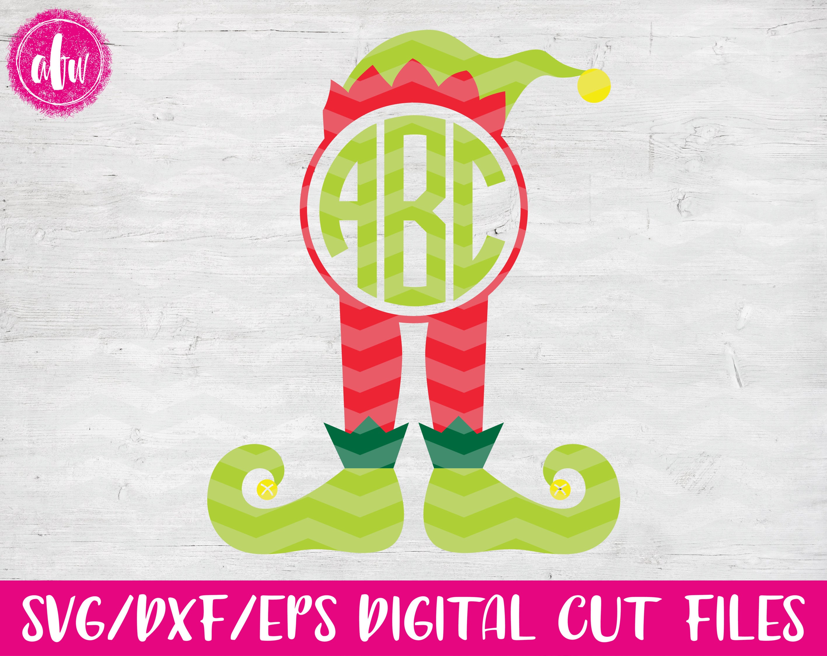 Download Monogram Elf Legs SVG DXF EPS Cut File Vinyl Christmas | Etsy