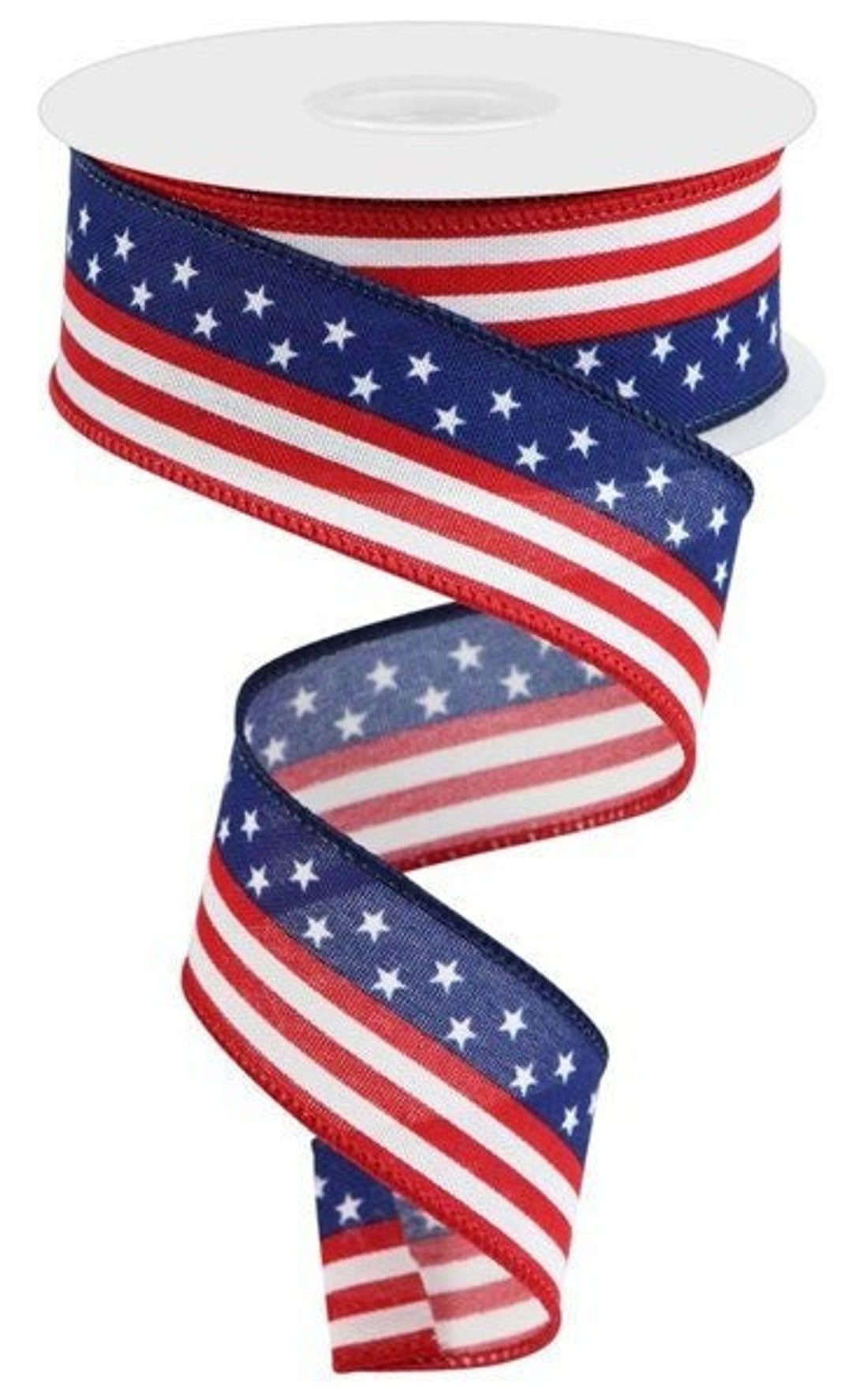 Ships Free Over 35 in US - Patriotic Stars & Stripes Flag Ribbon, 1.5 ...