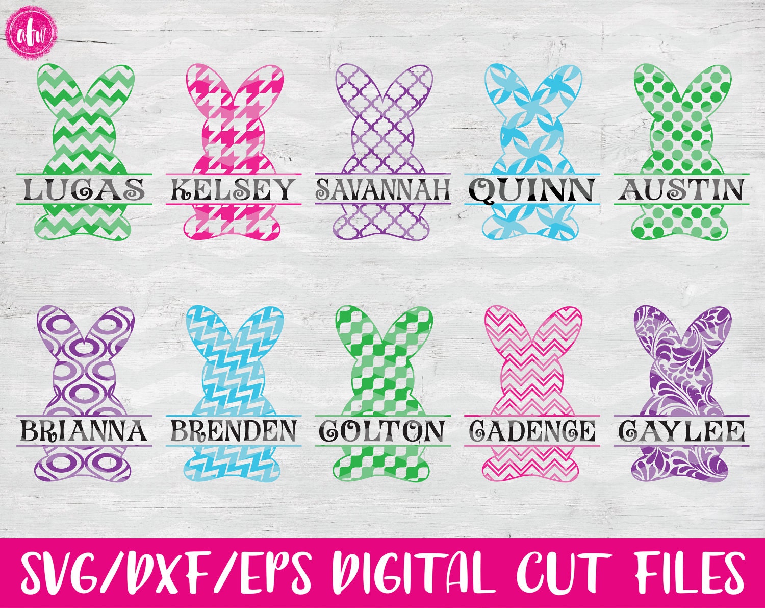 Download Split Pattern Easter Bunny SVG DXF. EPS Cut Files Spring ...