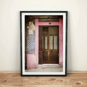 Pink Door Printable Art, Door Wall Art Print, Large Wall Art Print, Digital Download, Printable Art, Travel Poster Printable, Portugal Art