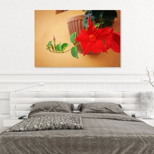 Red Flower Wall Art, Pisa Wall Art, Italy Wall Art Print, Digital Download Italy, Italian Wall Art Print, Printable Poster Italy image 1