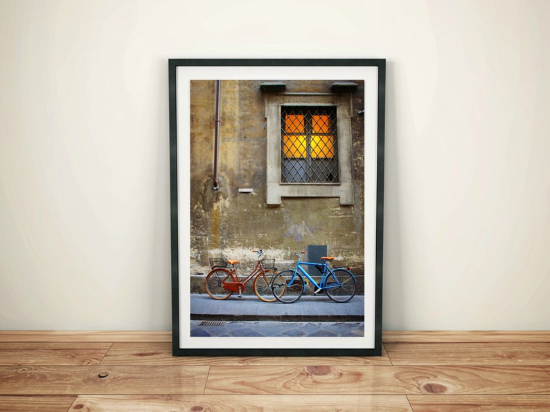 Bikes Art Print, Florence Wall Art, Italy Art Print, Printable Poster Bikes, Bikes Printable Art, Italy Wall Art Print, Digital Download image 1