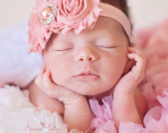 Antique Rose Shabby Chic Headband, baby headband, adult headband, infant headband, child headband, shabby chic