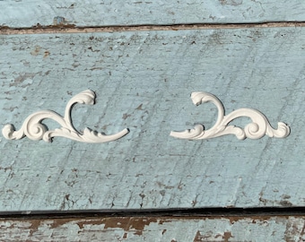 Architectural Furniture Appliques Scrolls (set of 2) Crafts Vintage FLEXIBLE
