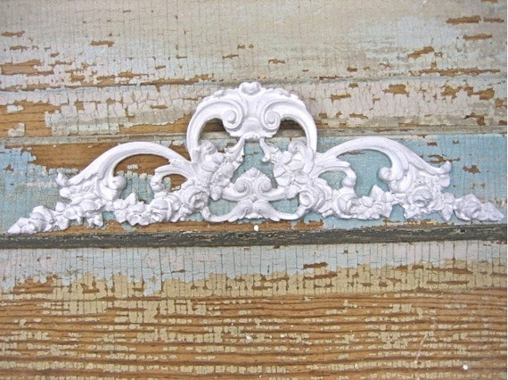 Shabby Chic Rose Center Furniture Applique  Architectural Onlays mouldings Flexible paintable