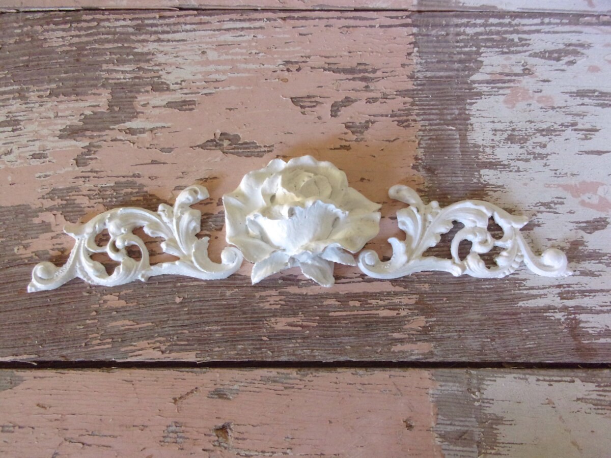 Shabby Chic Furniture Appliques Architectural Sides w/ Rose Etsy