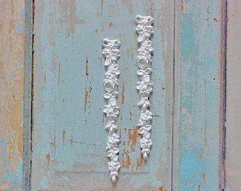 Shabby Chic Rose Drops (set of 2) Furniture Appliques Onlays Flexible Architectural mouldings