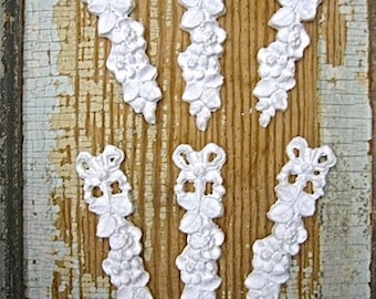 Furniture APPLIQUES Rose  Floral Drops (set of 6) Architectural mouldings Flexible