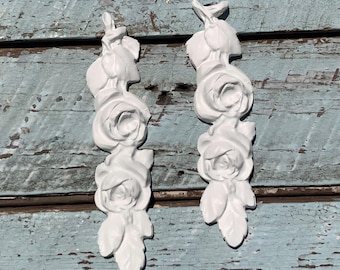 ROSES DROPS LARGE  (set of 2) Furniture Appliques Onlays Flexible Architectural mouldings