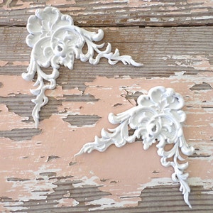 Shabby & Chic Acanthus Scroll Sides Pr Furniture Applique Architectural Onlay 