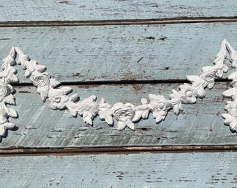 FRENCH ROSES Swags Large /drops Furniture Appliques Onlays Mouldings Architectural Ornaments / FLEXIBLE