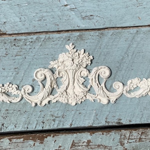 SHABBY & CHIC FURNITURE APPLIQUES LARGE ROSE MOULDING FLEXIBLE $5.95 SHIPPING!