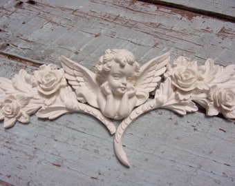 Angel Wings Roses Angel Cherubs  FURNITURE APPLIQUES   Architectural Floral Center Mouldings Flexible