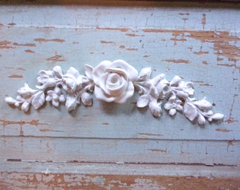 Shabby Chic Roses FURNITURE APPLIQUES Flexible Onlays Mouldings Trims Architectural elements
