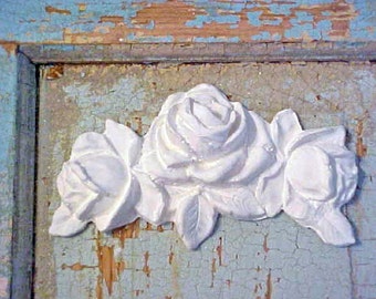 SHABBY CHIC ROSES Furniture Appliques Onlays Mouldings Architectural Antique Reproductions Furniture Decor
