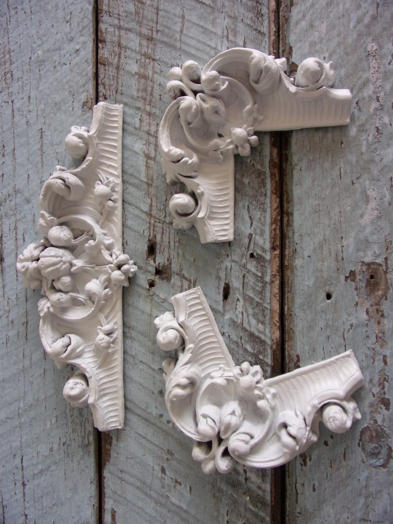 FURNITURE APPLIQUES Shabby Chic French Corners Pair Etsy