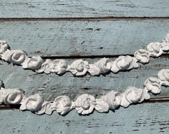 FRENCH ROSES FLEXIBLE Large Rose moulding Furniture Trim Over 24 inches Long New!