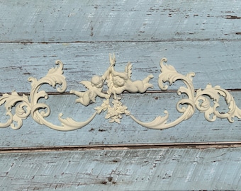 Angel Cherubs Floral center Furniture Appliques Onlays LARGE FLEXIBLE!
