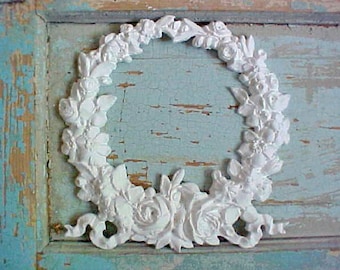 Rose Wreath Furniture Applique Onlay Architectural Mouldings Trims Flexible Paintable