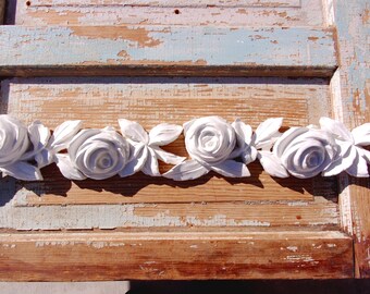 Rose moulding Furniture Appliques * Huge Chic Roses * Flexible * 2 PC'S  NEW