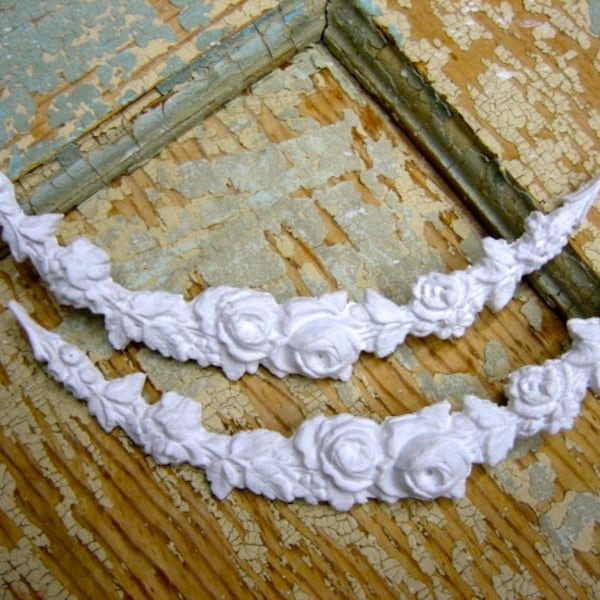 Guirnaldas de rosas, incrustaciones de rosas, apliques para muebles, molduras arquitectónicas, FLEXIBLE