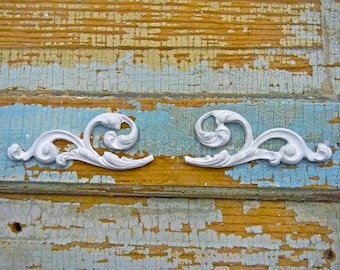 Furniture Appliques Shabby Chic Architectural Scrolls (set of 2) Onlays mouldings Crafts