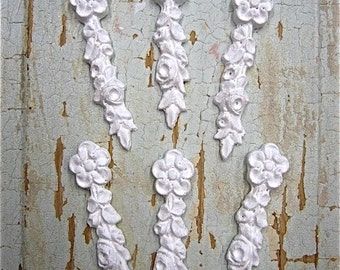 Furniture Onlays Appliques Mouldings FLEXIBLE Floral drops set 6