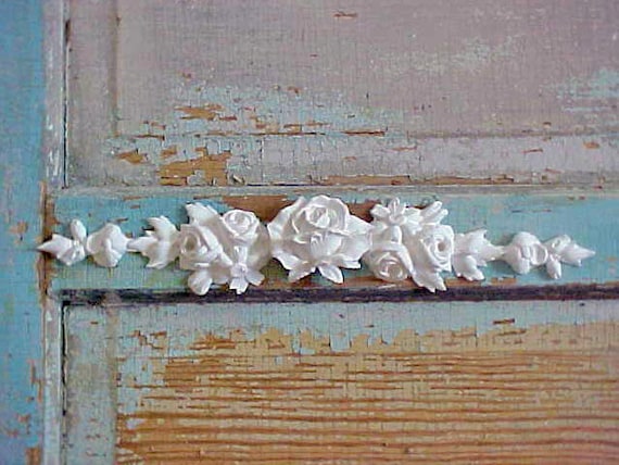 Home Improvement New Shabby N Chic Floral Medallions 2 Pcs Furniture Appliques A
