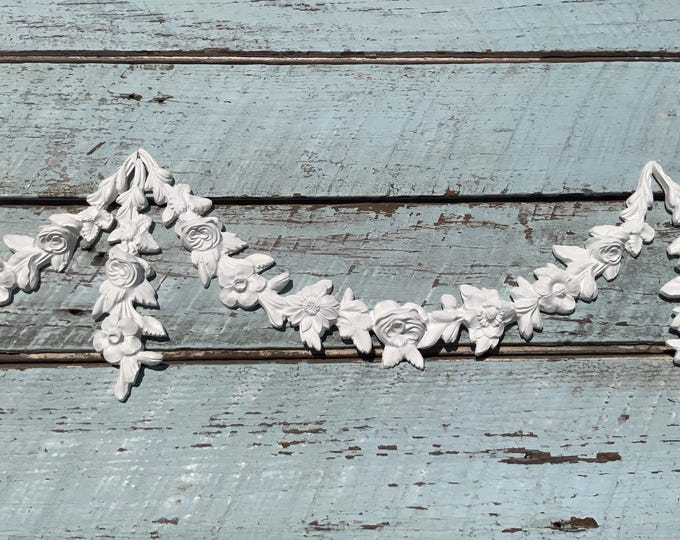 Featured listing image: FRENCH ROSES Swags Large /drops Furniture Appliques Onlays Mouldings Architectural Ornaments / FLEXIBLE
