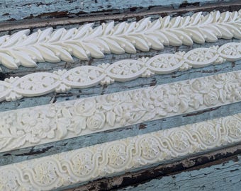 FLEXIBLE MOULDING ROSES Vines Furniture Appliques Architectural moulding Resin No Heat needed!