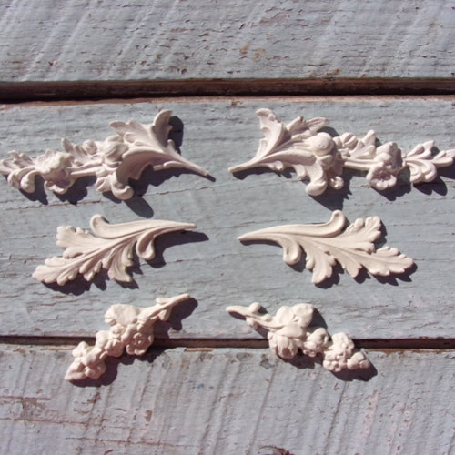 Shabby Chic FURNITURE APPLIQUES Rose Floral Vines Onlays Etsy