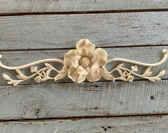 Floral Center Roses Scrolls LARGE Furniture Appliques Onlays Mouldings