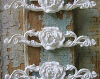 Rose Center (set of 3) Furniture Appliques Onlays Architectural Mouldings Flexible
