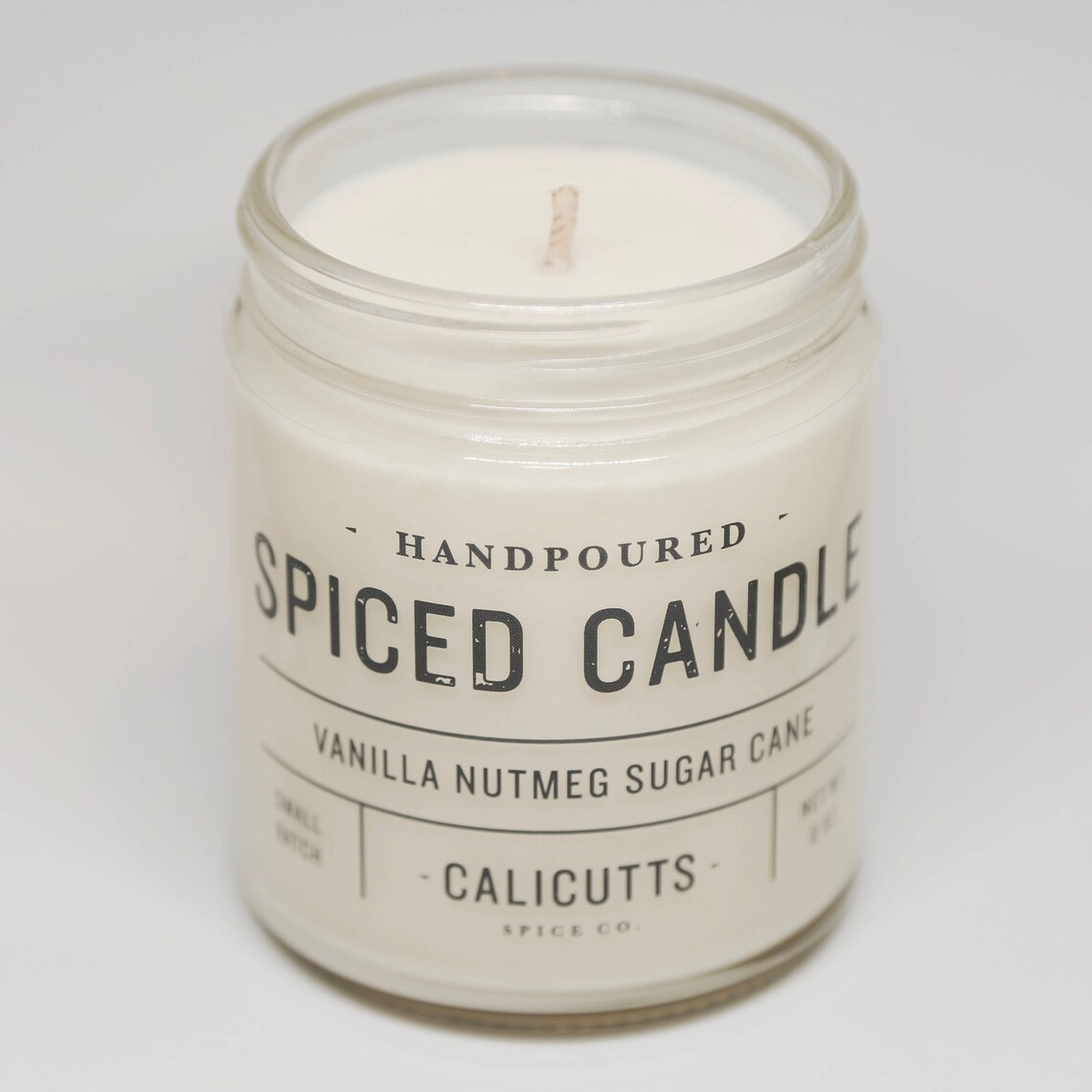 Vanilla Nutmeg Sugar Cane Spiced Candle 8 oz. Small Batch Etsy