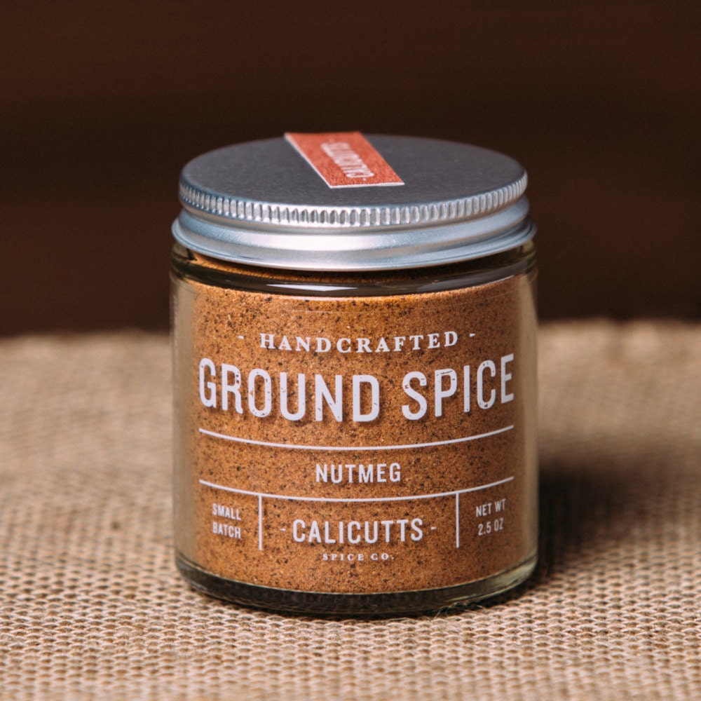 Nutmeg Handcrafted Ground Spice 2.5 ounces in Glass Jar Etsy