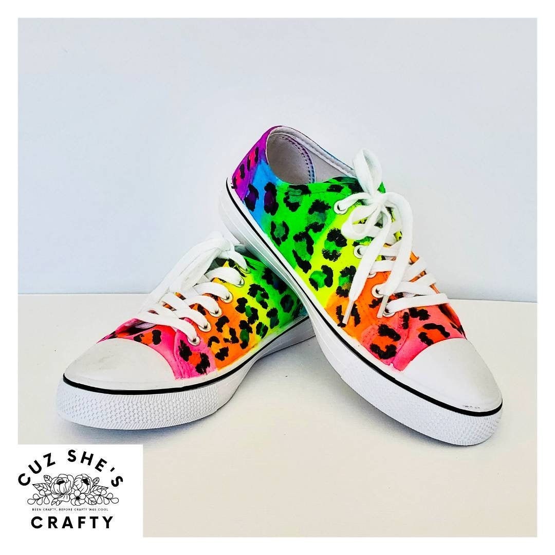neon rainbow sneakers