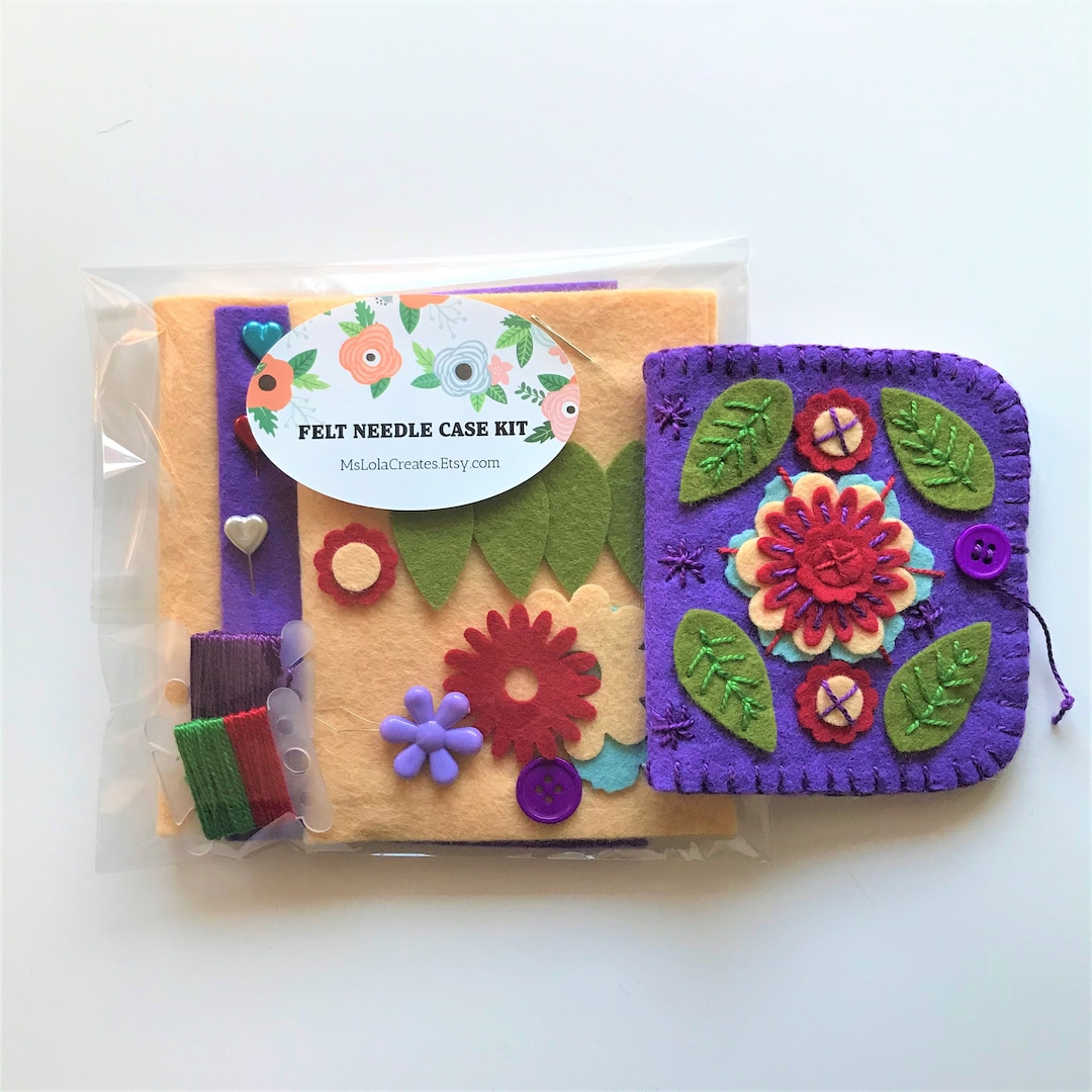 Vintage Garden DIY Felt Needle Case Kit Needle Book Kit Flower Needle