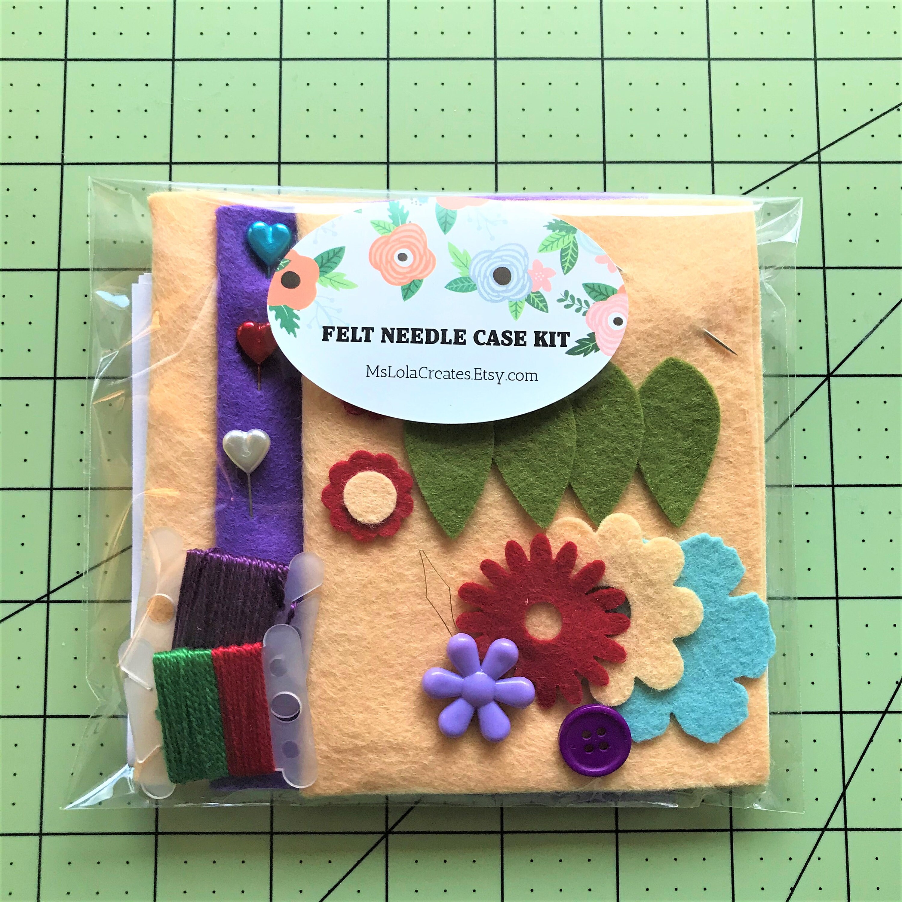 Vintage Garden DIY Felt Needle Case Kit Needle Book Kit Etsy