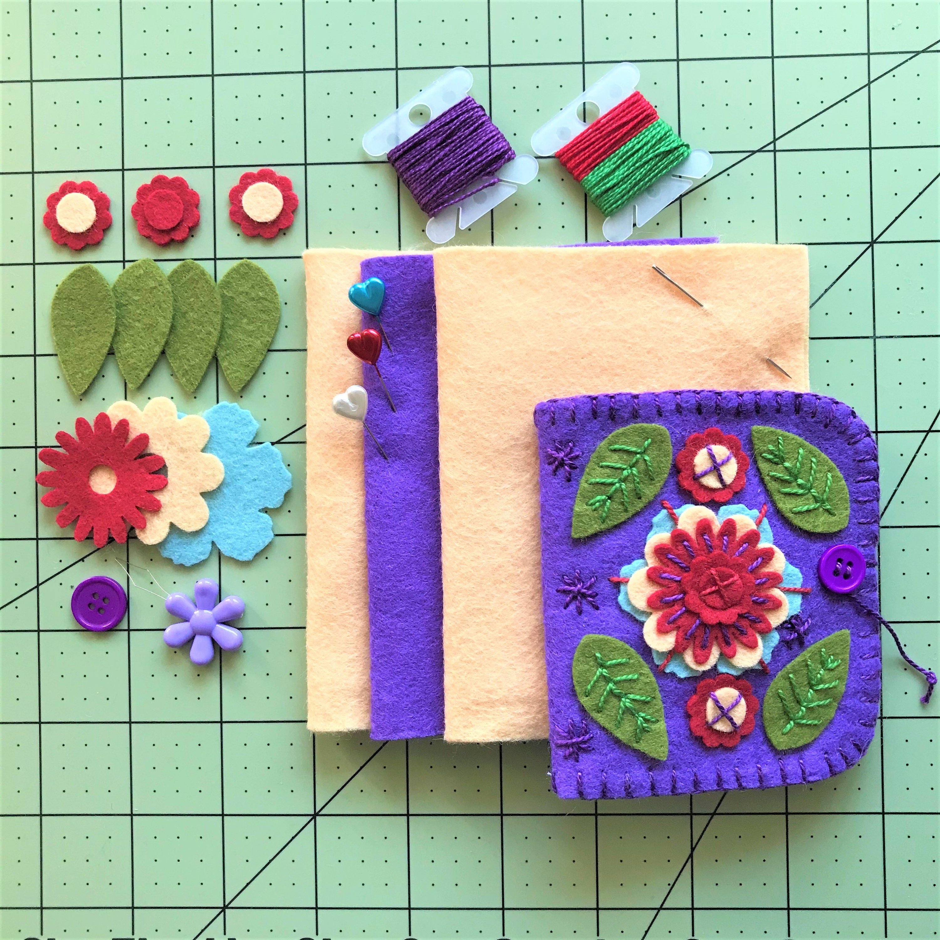 Vintage Garden DIY Felt Needle Case Kit Needle Book Kit Etsy